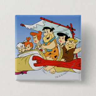 Fred Flintstone Wilma Barney and Betty PEBBLES™ Button