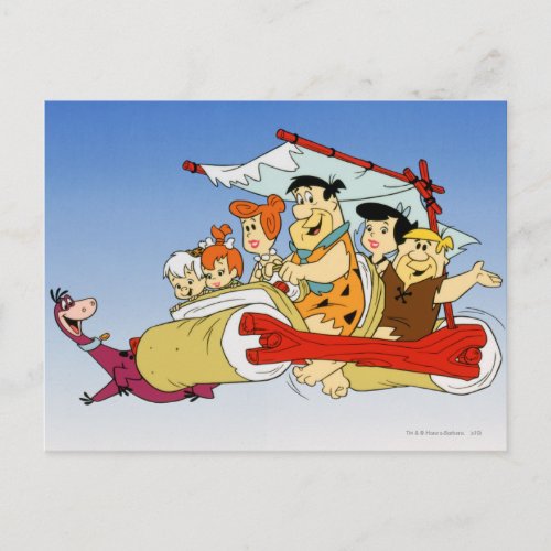 Fred Flintstone Wilma Barney and Betty PEBBLES Postcard