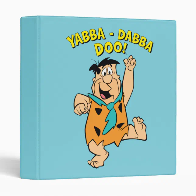 Fred Flintstone Yabba-Dabba Doo! 3 Ring Binder | Zazzle