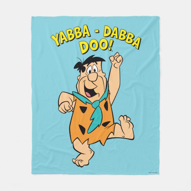 Fred Flintstone Yabba-Dabba Doo! Fleece Blanket (Front)