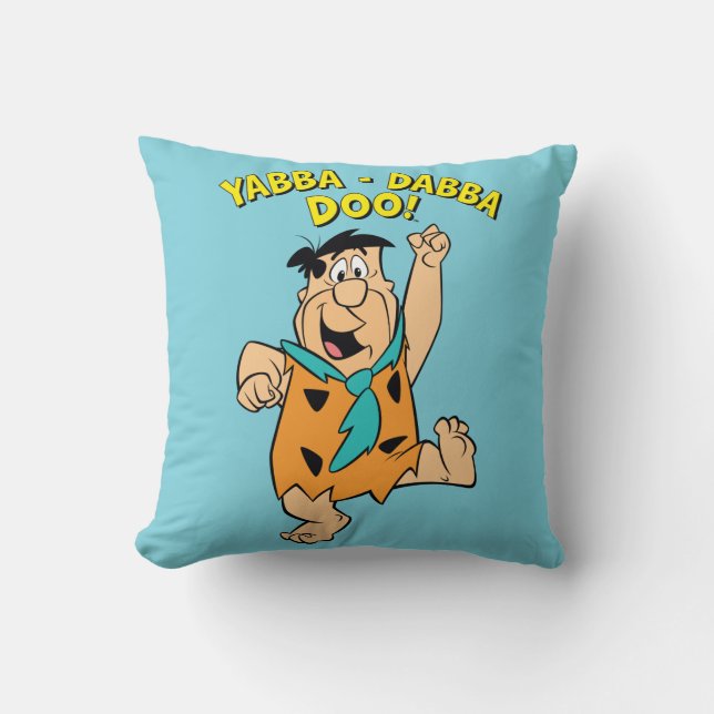 Fred Flintstone Yabba-Dabba Doo! Throw Pillow (Front)