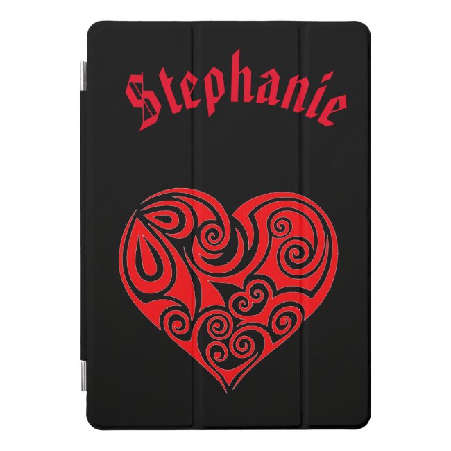 FRed Heart on Black iPad Pro Case