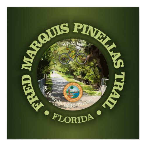 Fred Marquis Pinellas Trail cycling c Poster