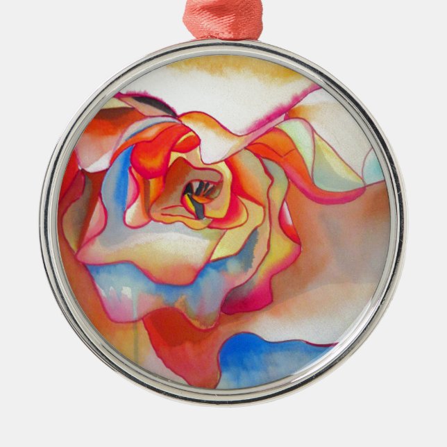 Fred martin begonia watercolour art metal ornament (Front)