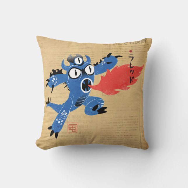 Fred Monster Suit Throw Pillow (Front)