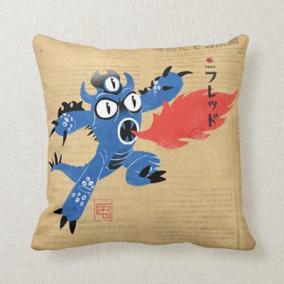 Fred Monster Suit Throw Pillow