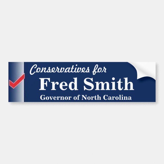 Fred Smith for Governor Bumper Sticker (Front)