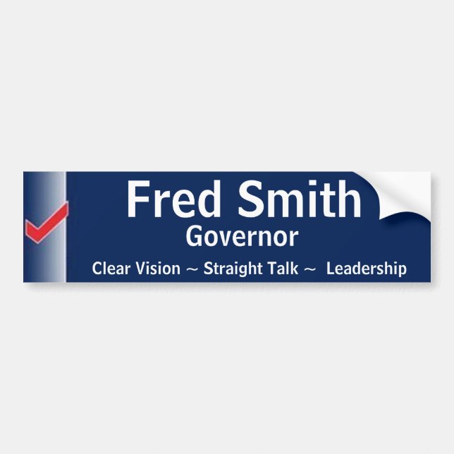 Fred Smith for Governor Bumper Sticker (Front)