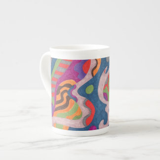 "Fred the Cosmic Worm" Abstract Art Bone China Mug