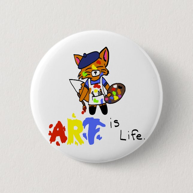 Fred the Fox- Artist Pinback Button (Front)