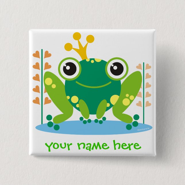fred the froggy pinback button (Front)