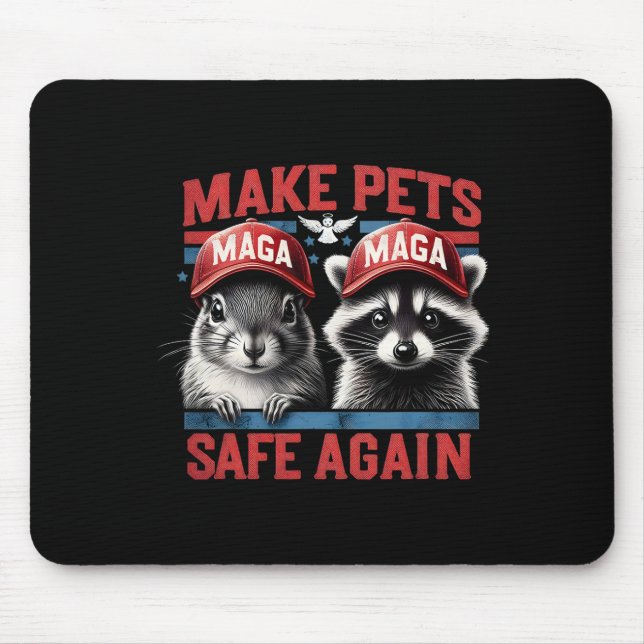 Fred The Raccoon P Nut The Squirrel Make Pets Safe Mouse Pad (Front)