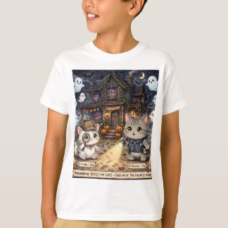 Freda and Junior Detective Cats Halloween Mystery T-Shirt