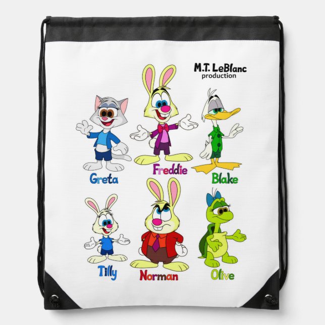 Freddie Bunny & Friends Drawstring Bag (Front)