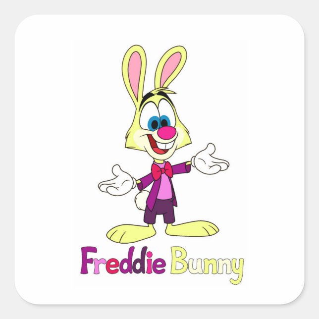 Freddie Bunny Square Sticker (Front)