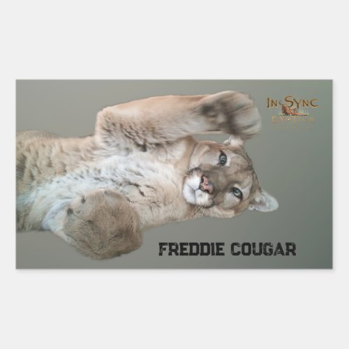 Freddie Cougar Rectangular Sticker