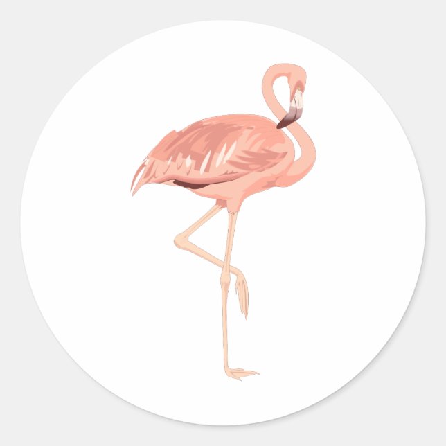 Freddy Flamingo Classic Round Sticker (Front)