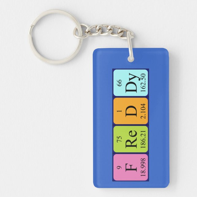 Freddy periodic table name keyring (Front)