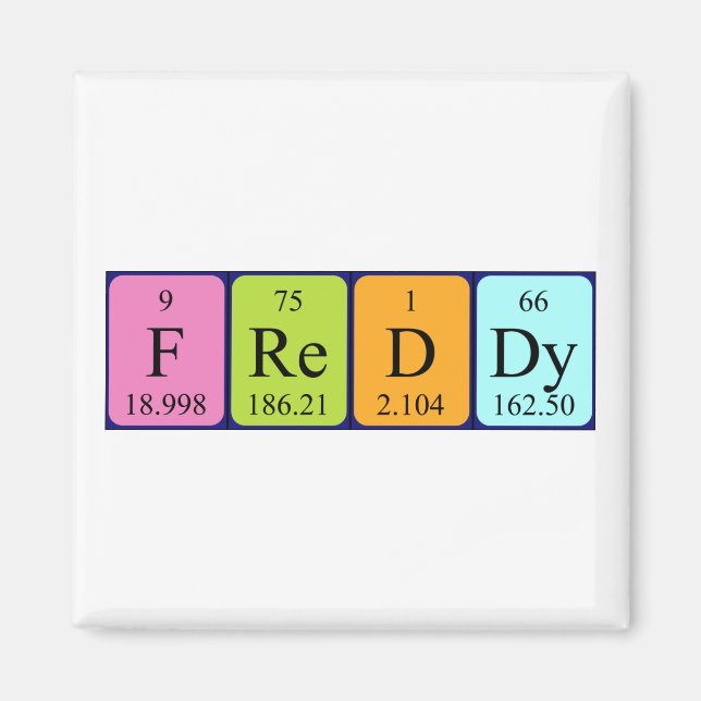 Freddy periodic table name magnet (Front)