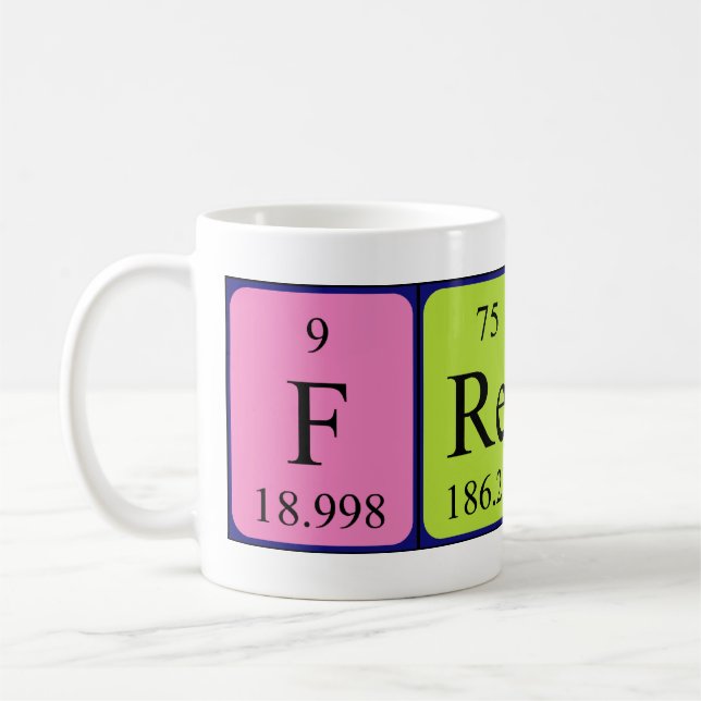 Freddy periodic table name mug (Left)