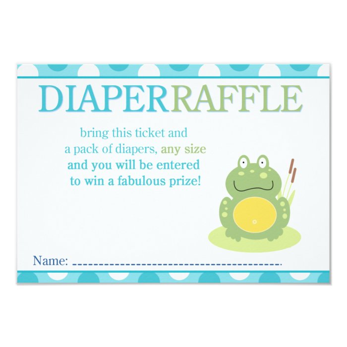 Freddy the Frog Baby Shower Diaper Raffle Card | Zazzle