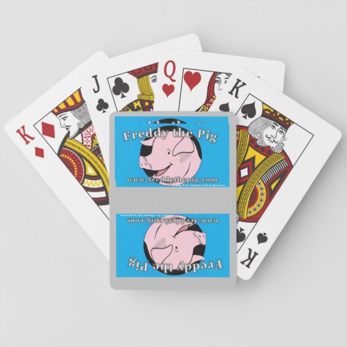 Freddy the Pig playing cards