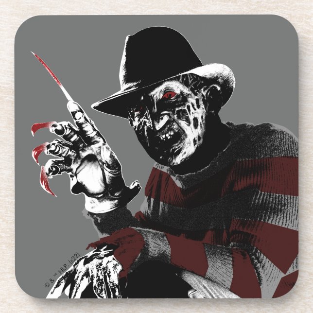 Freddy vs. Jason | Freddy Seeing Red Beverage Coaster (Front)