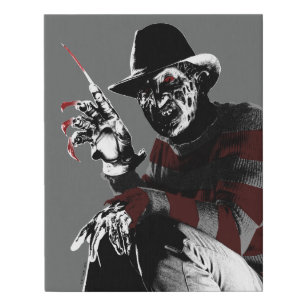 Freddy vs. Jason Freddy Seeing Red Faux Canvas Print