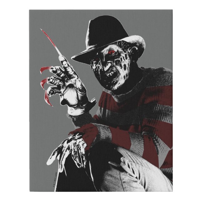 Freddy vs. Jason | Freddy Seeing Red Faux Canvas Print (Front)
