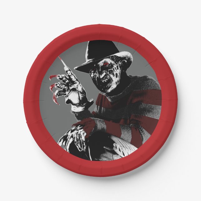 Freddy vs. Jason | Freddy Seeing Red Paper Plates (Front)