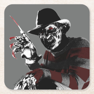 Freddy vs. Jason   Freddy Seeing Red Square Paper Coaster