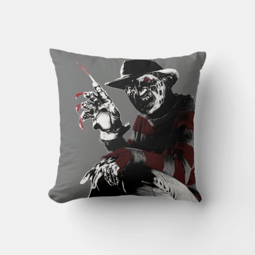 Freddy vs Jason  Freddy Seeing Red Throw Pillow