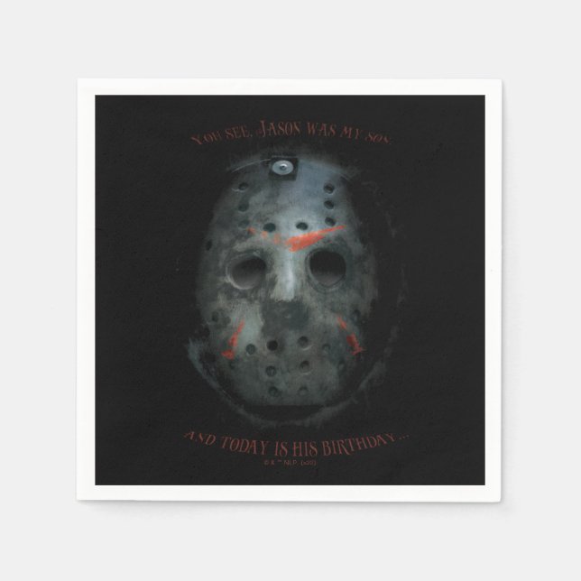 Freddy vs. Jason | Jason Mask Quote Napkins (Front)