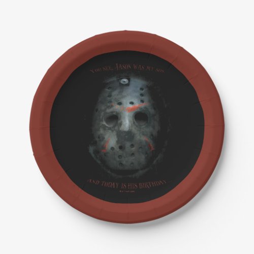 Freddy vs Jason  Jason Mask Quote Paper Plates
