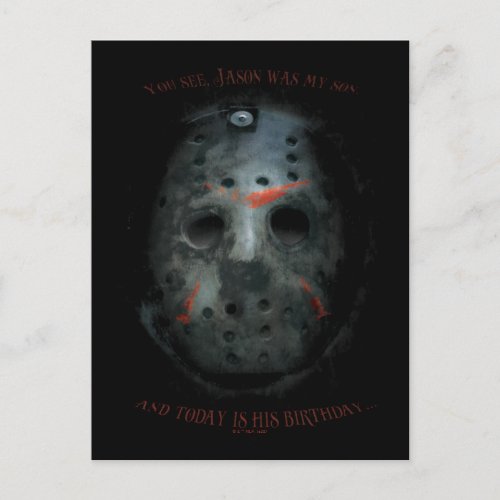 Freddy vs Jason  Jason Mask Quote Postcard