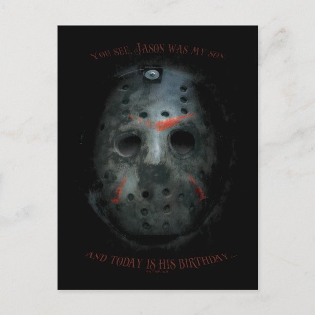Freddy vs. Jason | Jason Mask Quote Postcard (Front)
