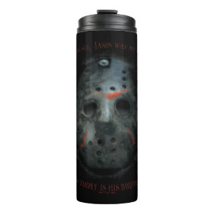 Freddy vs. Jason Jason Mask Quote Thermal Tumbler