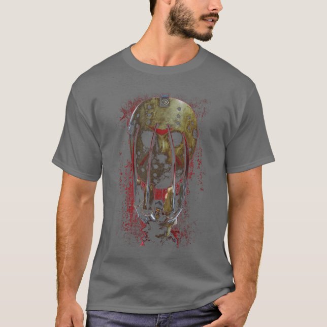 Freddy vs Jason Mask and Claws T-Shirt (Front)