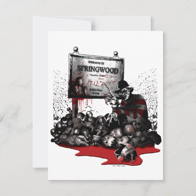 Freddy vs. Jason | Welcome to Springwood Note Card (Front)