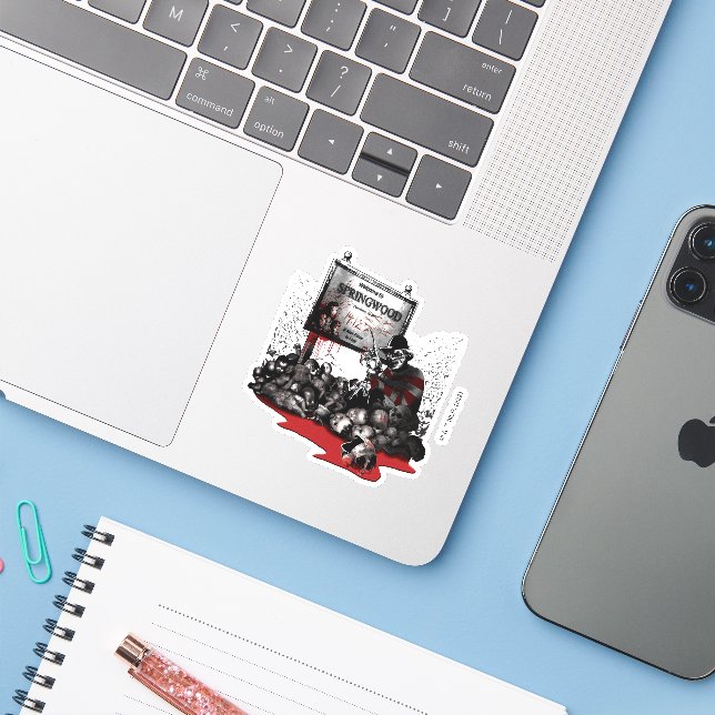 Freddy vs. Jason | Welcome to Springwood Sticker (Laptop w/ iPhone)