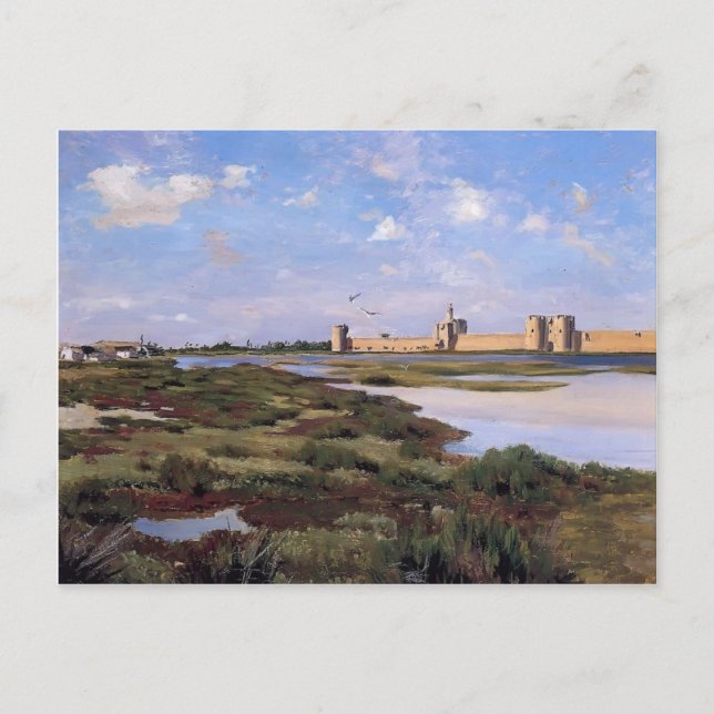 Frederic Bazille- Landscape of Aigues-Mortes Postcard (Front)