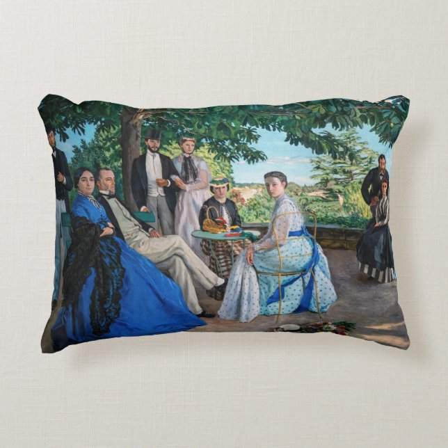 Frederic Bazille - The Family Reunion Accent Pillow (Front)