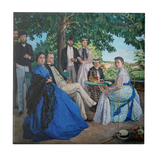Frederic Bazille - The Family Reunion Ceramic Tile (Front)