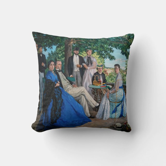 Frederic Bazille - The Family Reunion Throw Pillow (Front)