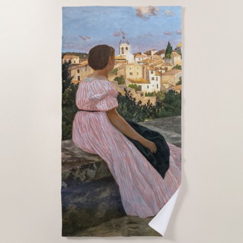 Frederic Bazille _ The Pink Dress Beach Towel