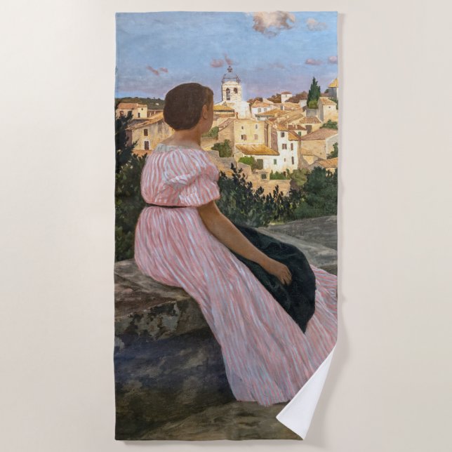 Frederic Bazille - The Pink Dress Beach Towel (Front)