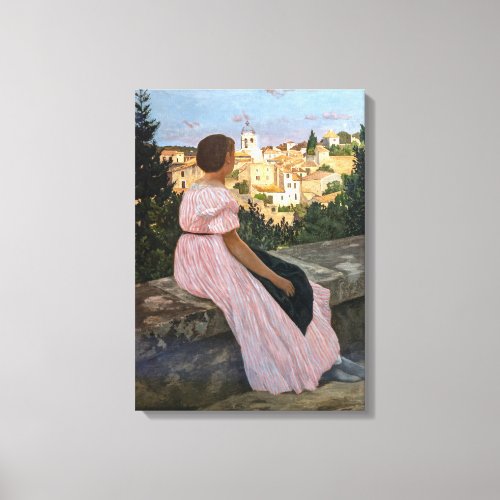 Frederic Bazille _ The Pink Dress Canvas Print