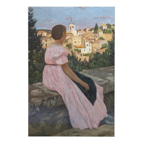 Frederic Bazille _ The Pink Dress Faux Canvas Print