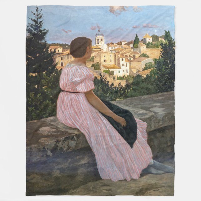 Frederic Bazille - The Pink Dress Fleece Blanket (Front)