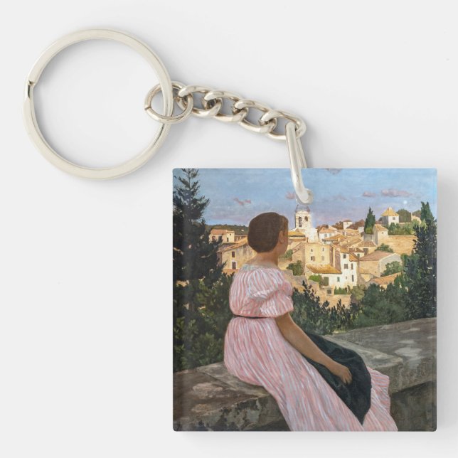 Frederic Bazille - The Pink Dress Keychain (Front)